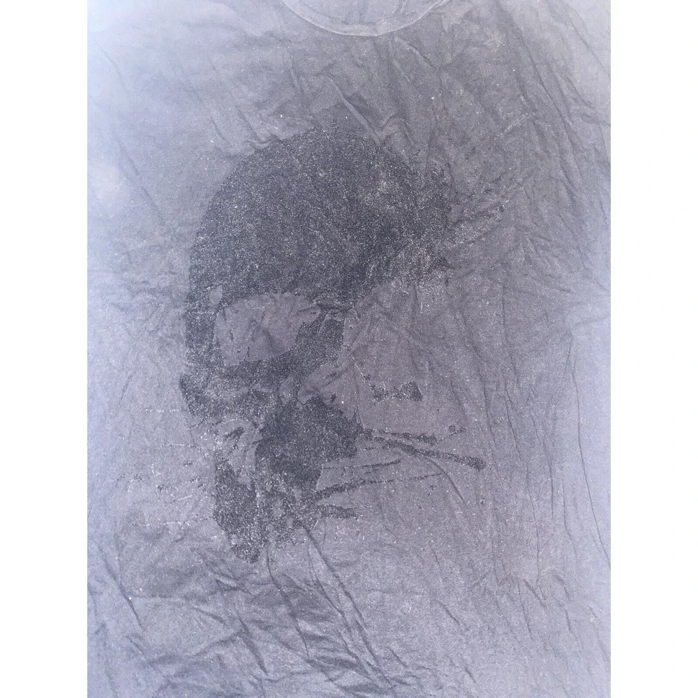 The‎ Kooples Mens Felt Skull Tee T-Shirt Black Cotton Size Large